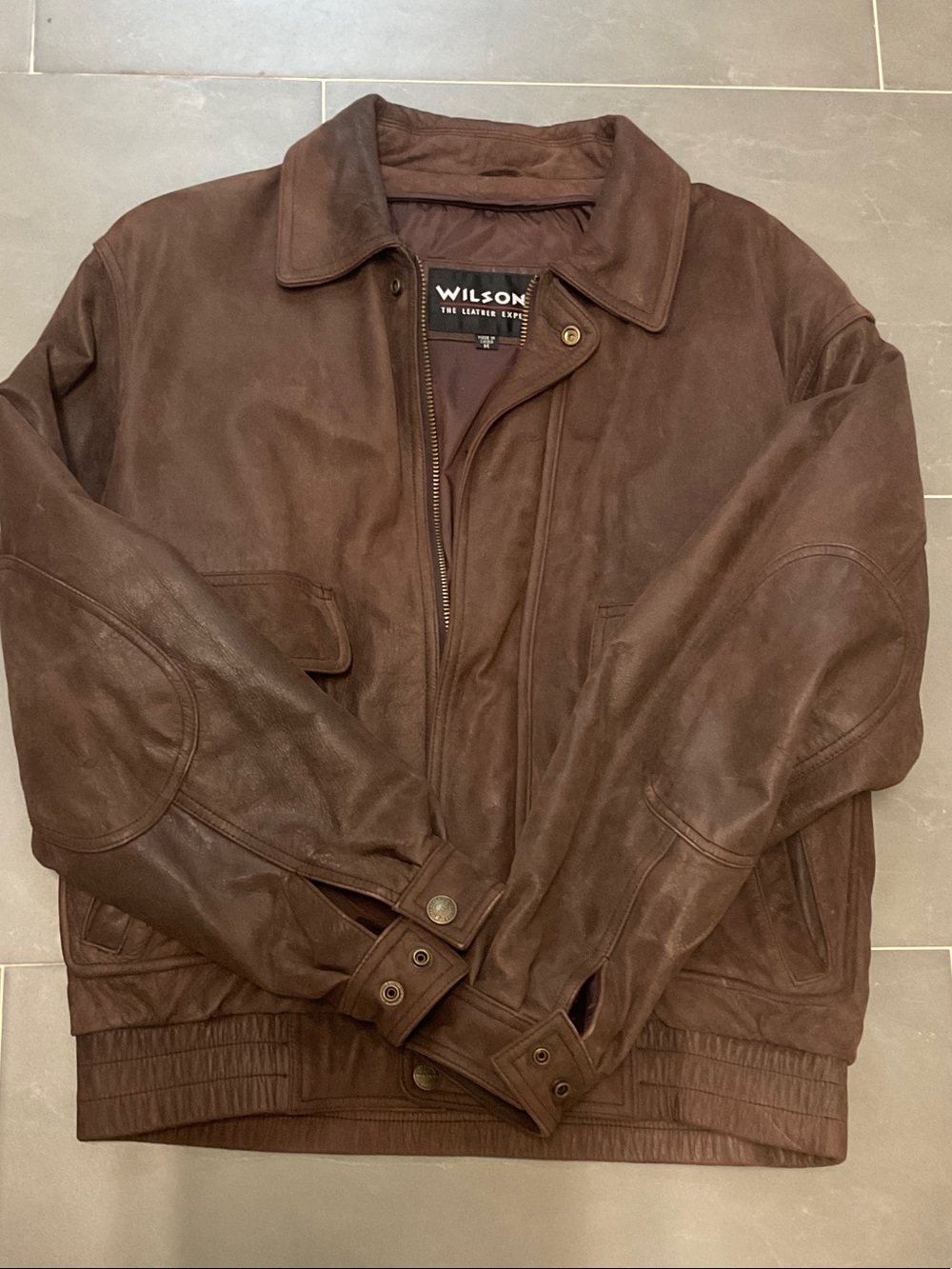 Wilson’s Leather Men's Bomber Jacket…brown supple leather